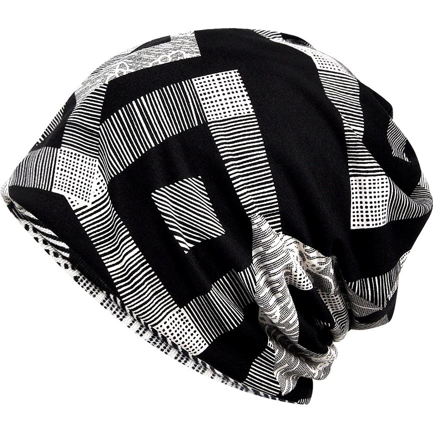 Thin Cotton Geometry Print Beanies