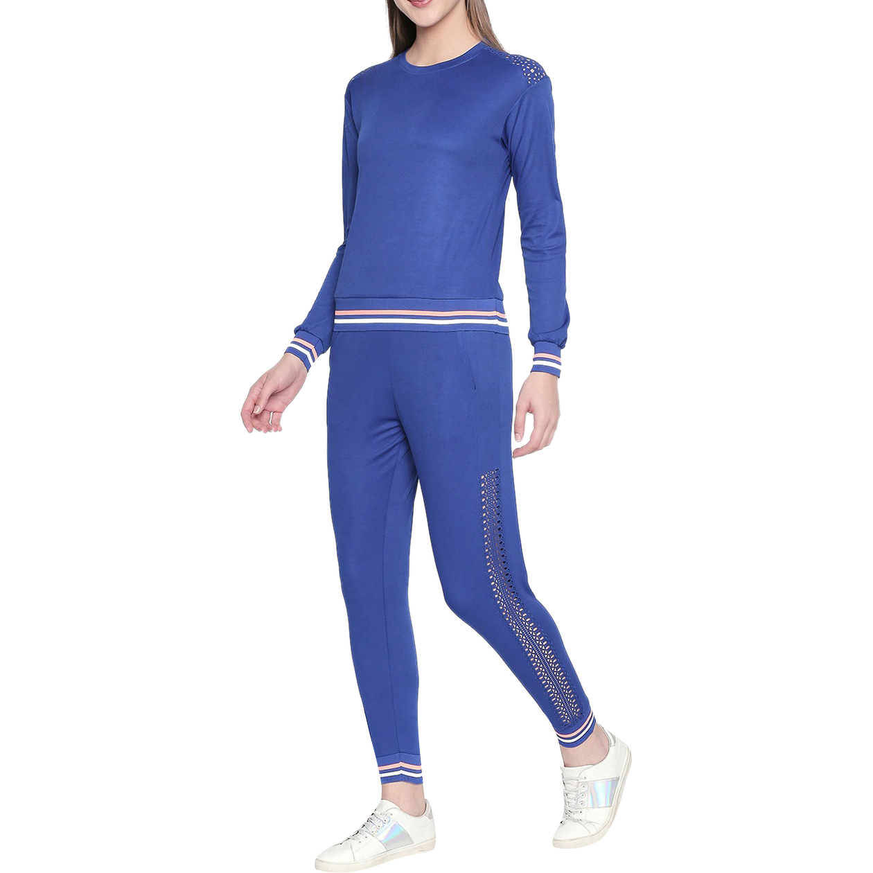 Women Blue Solid Tracksuits