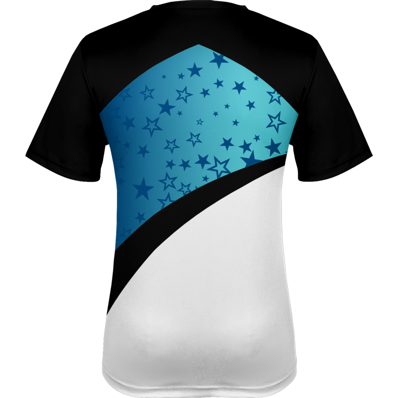 Black & White Colorblock Printed Tennis Performance T-Shirt