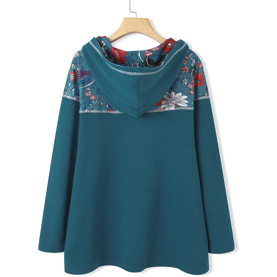 Floral Patchwork Printed Hoodies